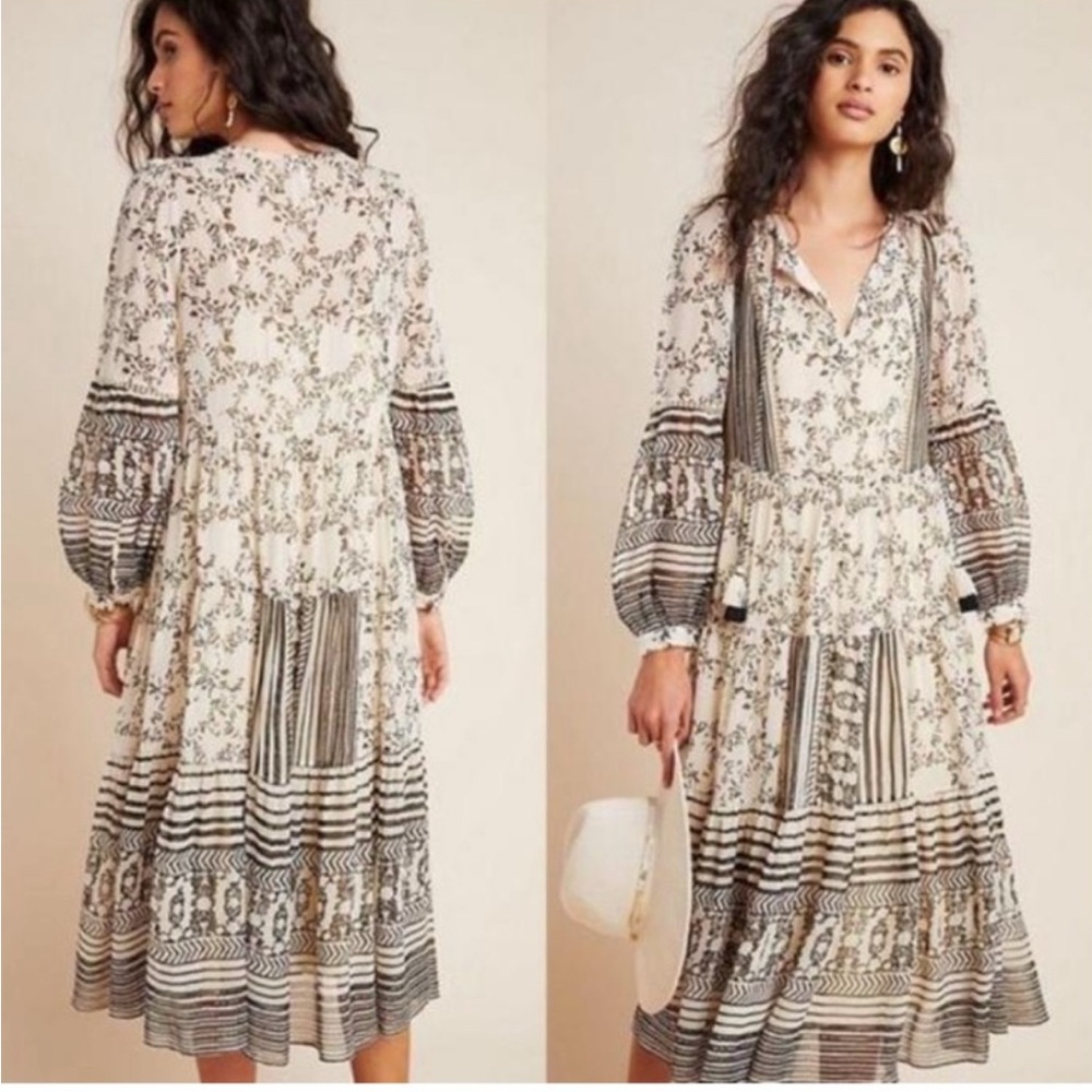 Anthropologie Floral Bohemian Dress